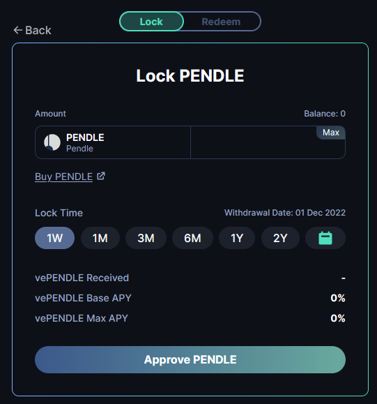 Lock PENDLE